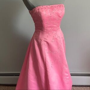 Precious Formals Strapless Pink Dress